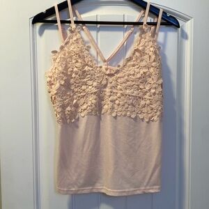 Lace strappy tank top